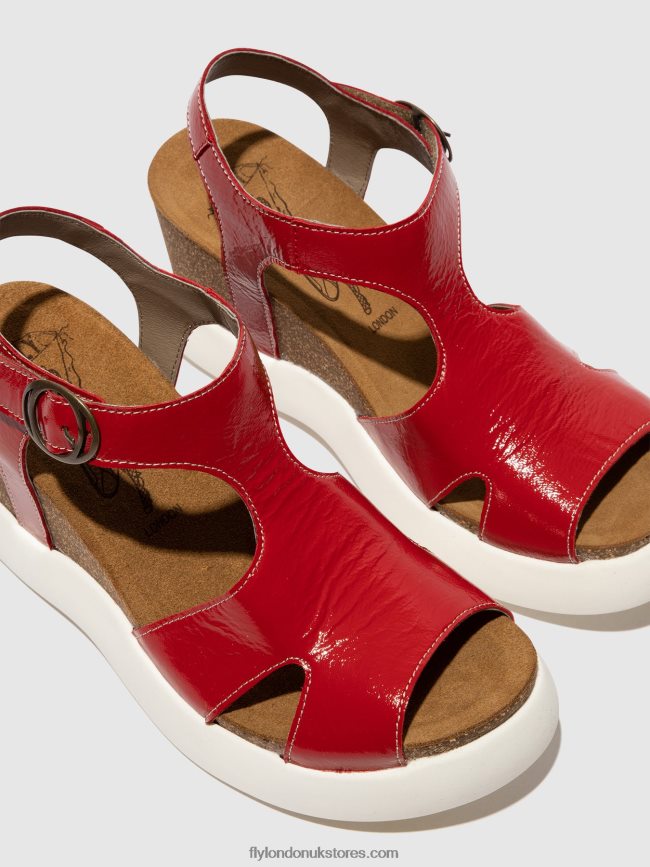 Buckle Sandals GOVA962 Women Fly London 4V24RT495 RED