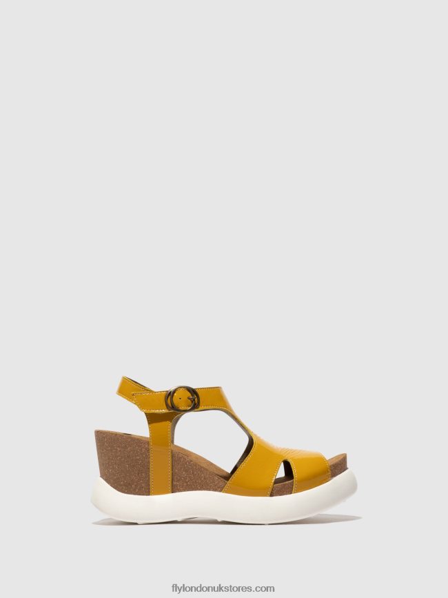 Buckle Sandals GOVA962 Women Fly London 4V24RT496 YELLOW