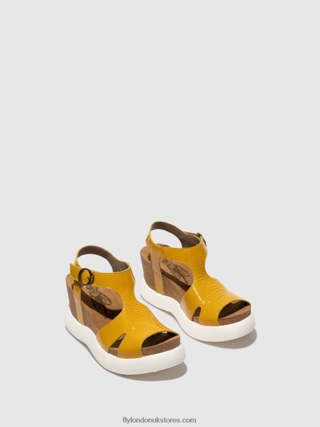 Buckle Sandals GOVA962 Women Fly London 4V24RT496 YELLOW