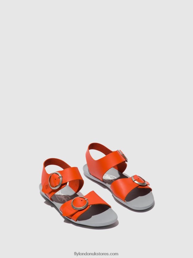 Buckle Sandals MASA757 Women Fly London 4V24RT563 CORAL
