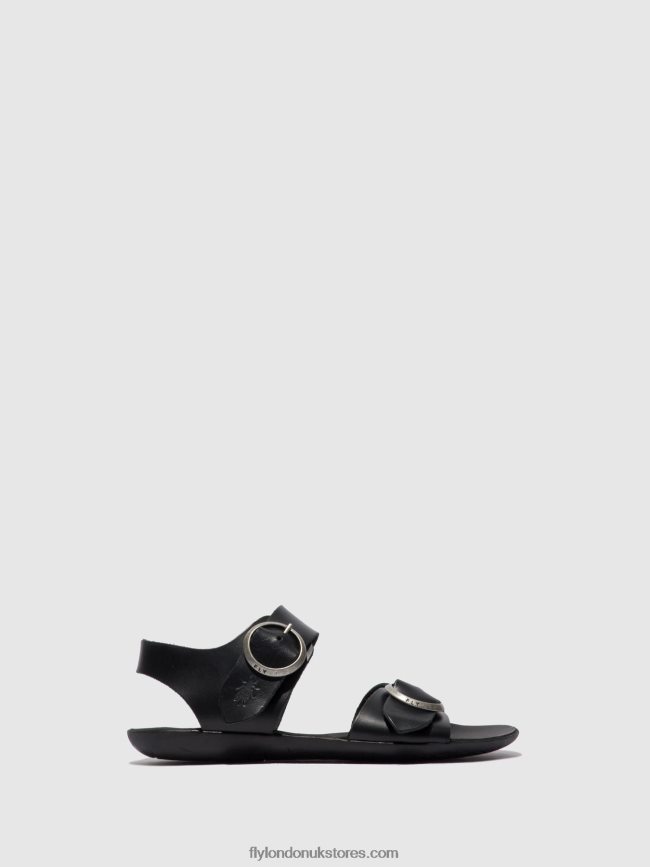 Buckle Sandals MASA757 Women Fly London 4V24RT608 BRIDLE BLACK