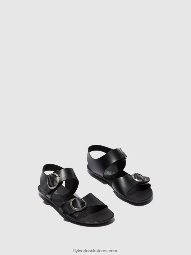 Buckle Sandals MASA757 Women Fly London 4V24RT608 BRIDLE BLACK