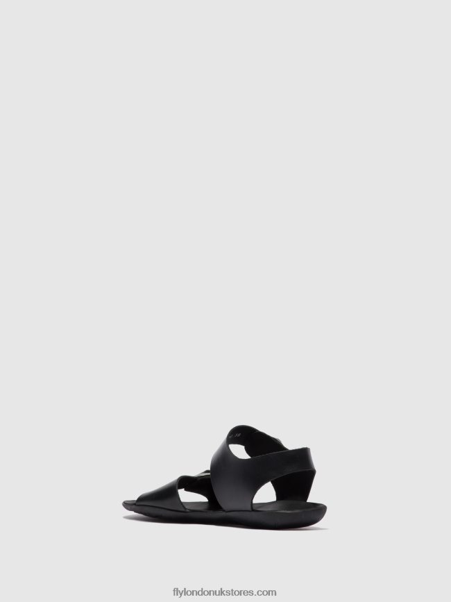 Buckle Sandals MASA757 Women Fly London 4V24RT608 BRIDLE BLACK