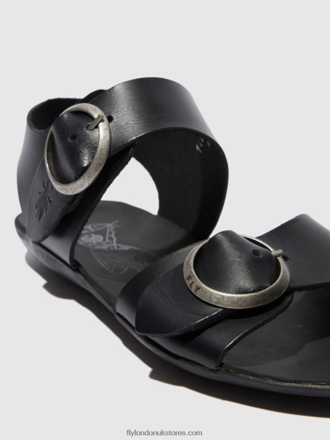 Buckle Sandals MASA757 Women Fly London 4V24RT608 BRIDLE BLACK