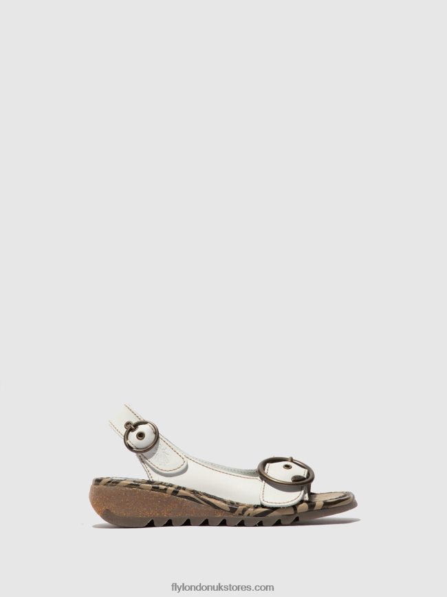 Buckle Sandals TRAM723 Women Fly London 4V24RT614 OFFWHITE