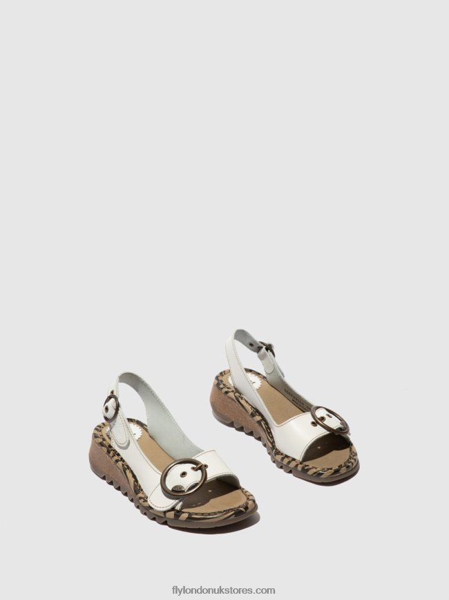 Buckle Sandals TRAM723 Women Fly London 4V24RT614 OFFWHITE