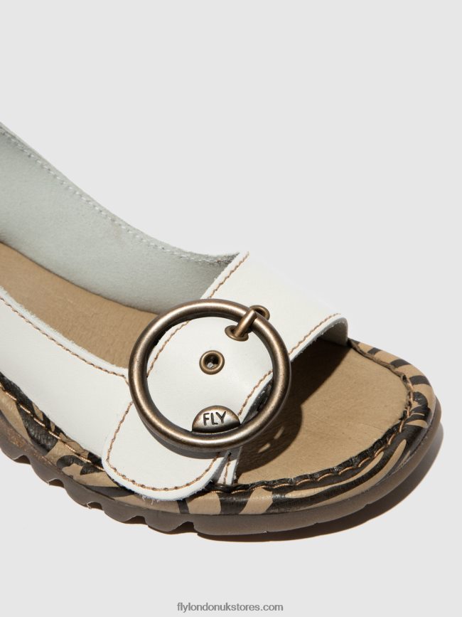 Buckle Sandals TRAM723 Women Fly London 4V24RT614 OFFWHITE