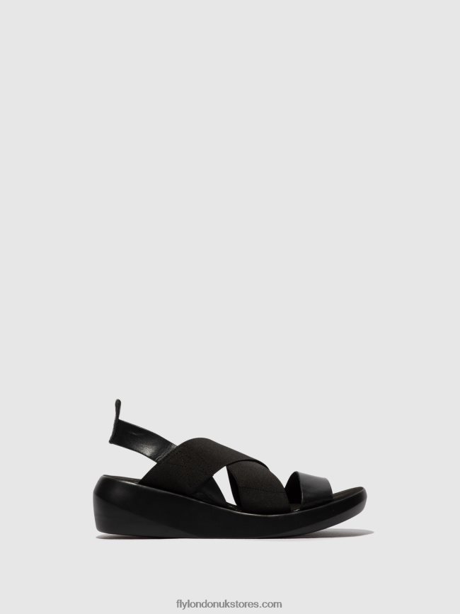 Crossover Sandals BAJI848 Women Fly London 4V24RT593 BLACK