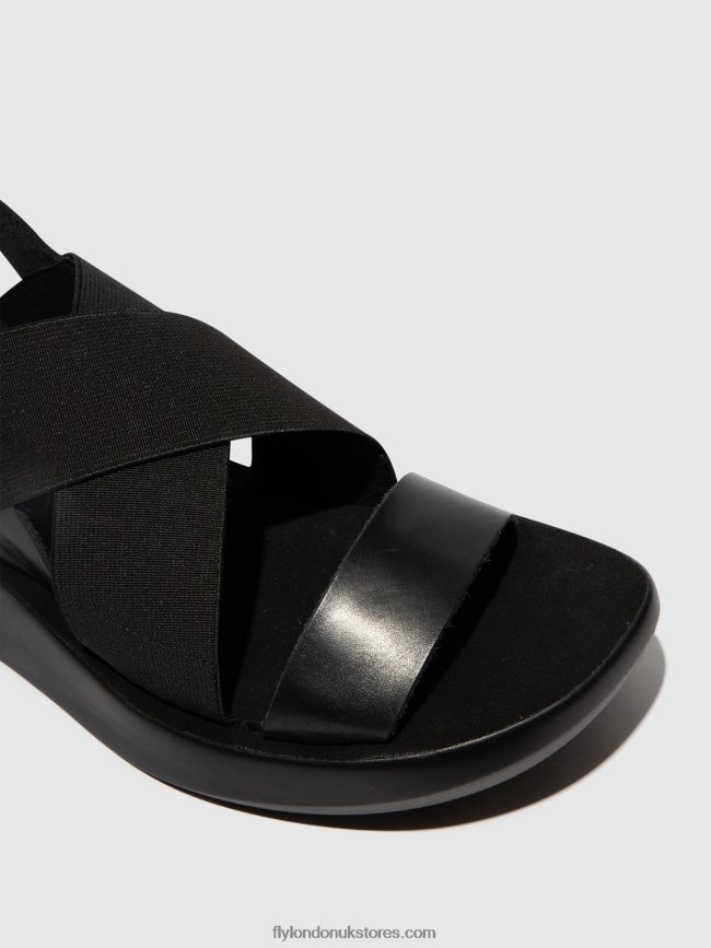 Crossover Sandals BAJI848 Women Fly London 4V24RT593 BLACK