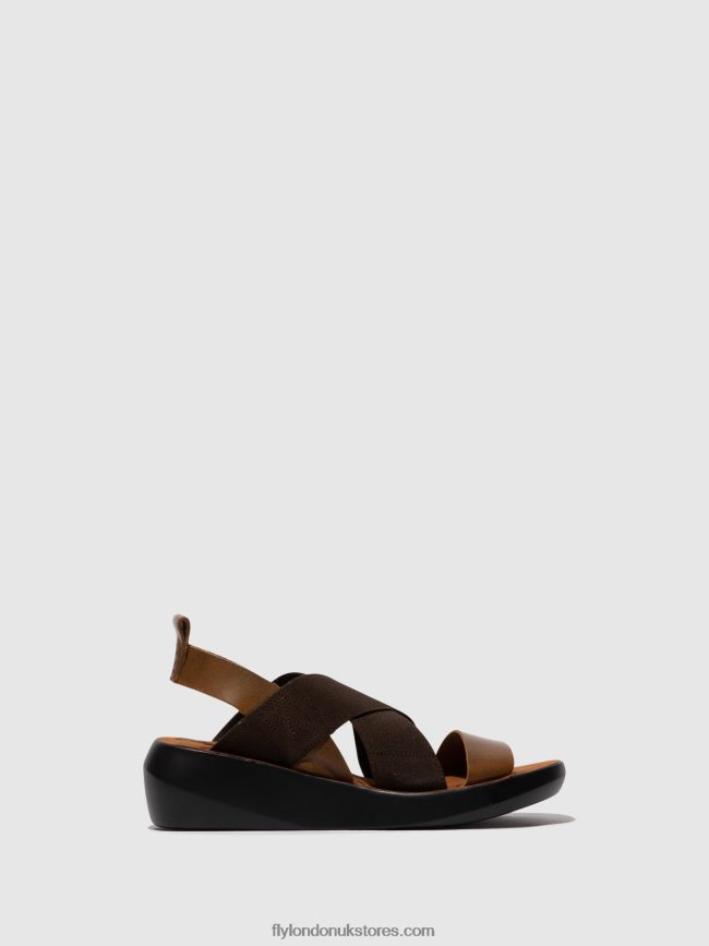 Crossover Sandals BAJI848 Women Fly London 4V24RT594 CAMEL