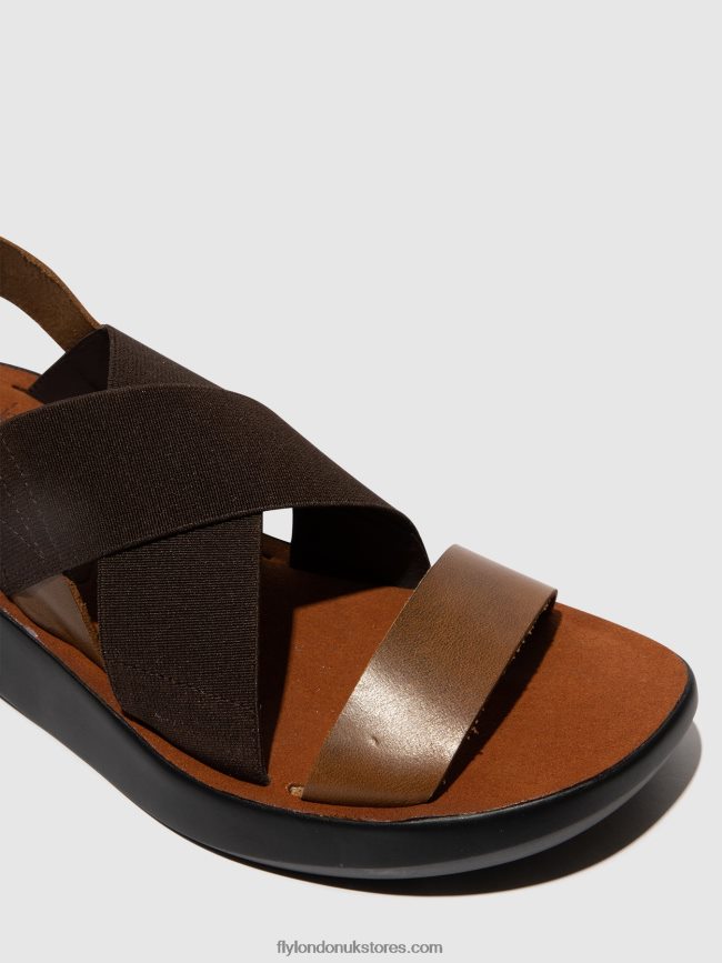 Crossover Sandals BAJI848 Women Fly London 4V24RT594 CAMEL