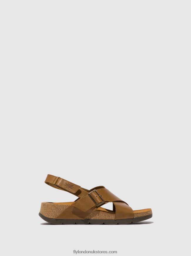 Crossover Sandals CHLO852 Women Fly London 4V24RT488 CAMEL