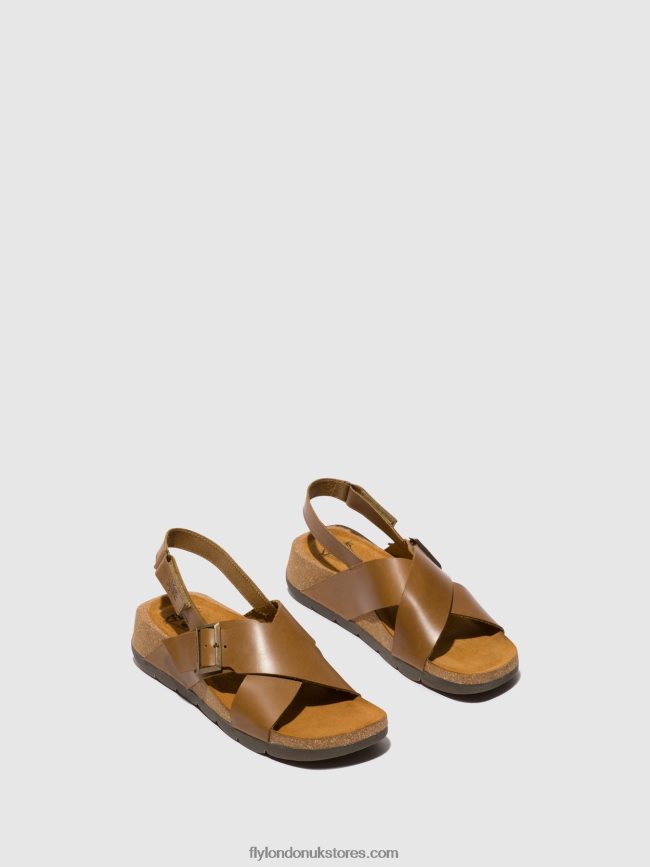 Crossover Sandals CHLO852 Women Fly London 4V24RT488 CAMEL