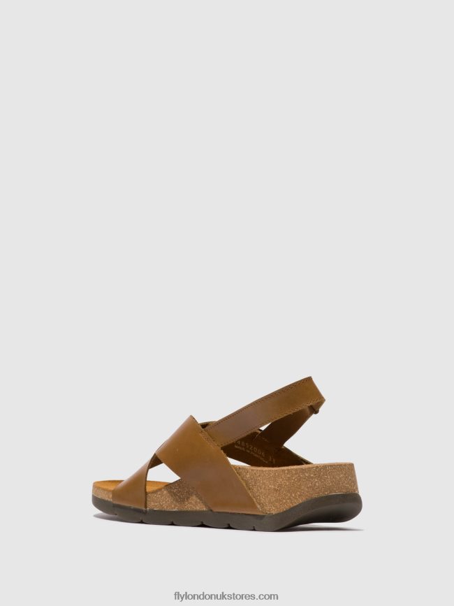 Crossover Sandals CHLO852 Women Fly London 4V24RT488 CAMEL