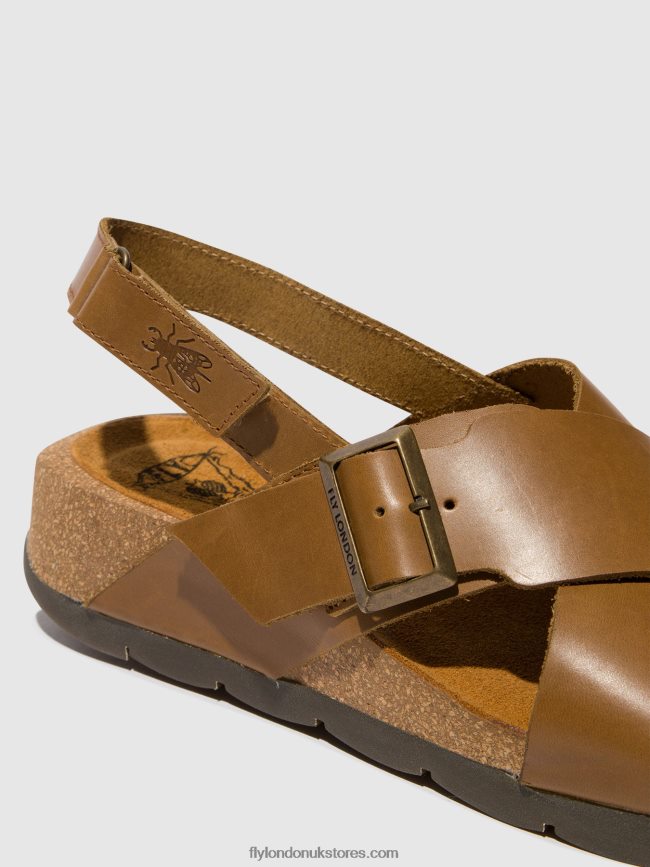 Crossover Sandals CHLO852 Women Fly London 4V24RT488 CAMEL