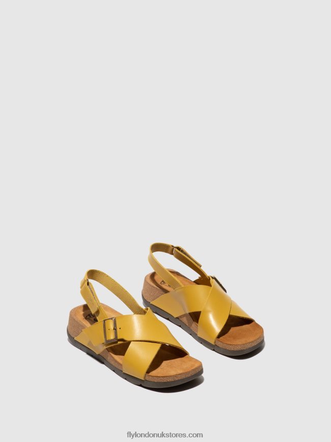 Crossover Sandals CHLO852 Women Fly London 4V24RT489 MUSTARD