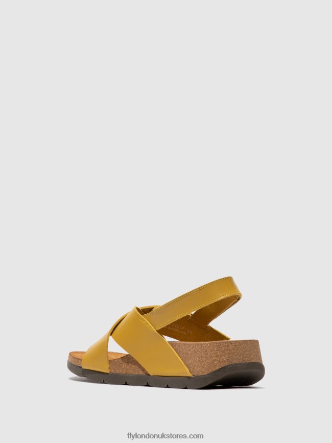 Crossover Sandals CHLO852 Women Fly London 4V24RT489 MUSTARD