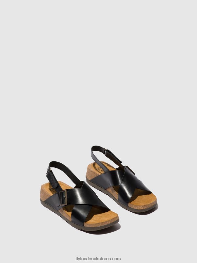 Crossover Sandals CHLO852 Women Fly London 4V24RT588 BLACK