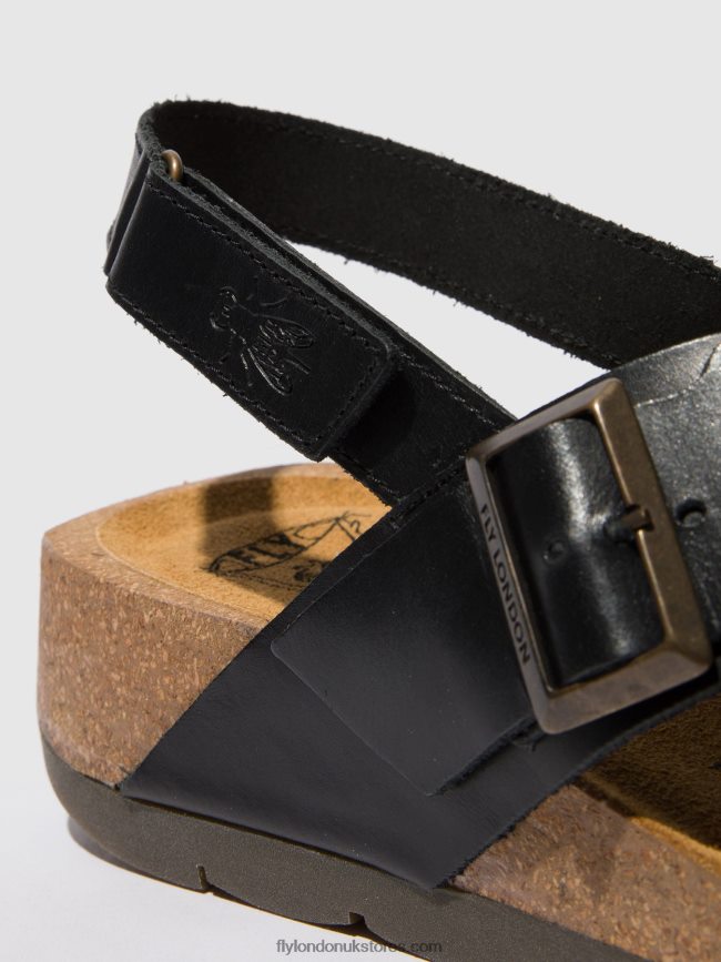 Crossover Sandals CHLO852 Women Fly London 4V24RT588 BLACK