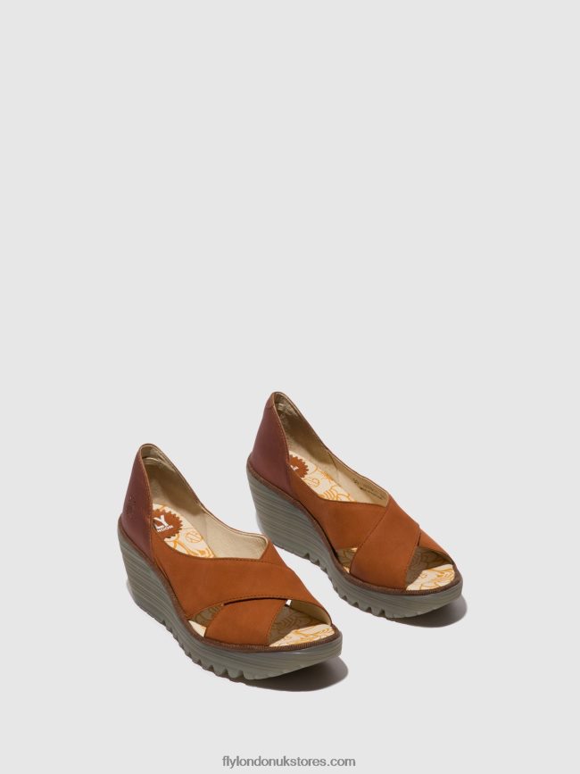 Crossover Sandals YOMA307 Women Fly London 4V24RT484 TAN/COPPER