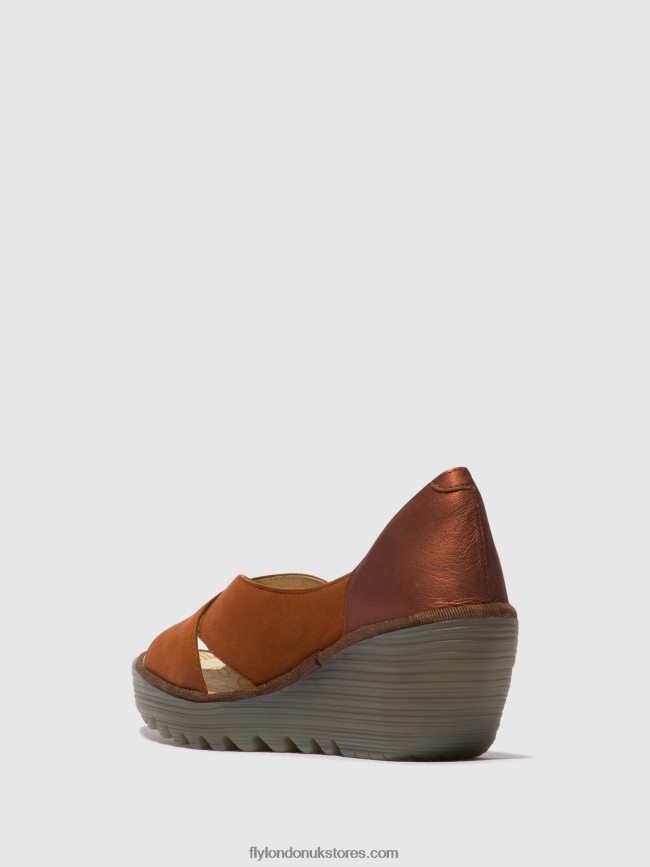 Crossover Sandals YOMA307 Women Fly London 4V24RT484 TAN/COPPER