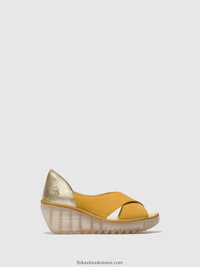 Crossover Sandals YOMA307 Women Fly London 4V24RT490 BUMBLEBEE/GOLD