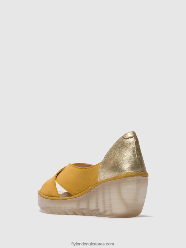 Crossover Sandals YOMA307 Women Fly London 4V24RT490 BUMBLEBEE/GOLD
