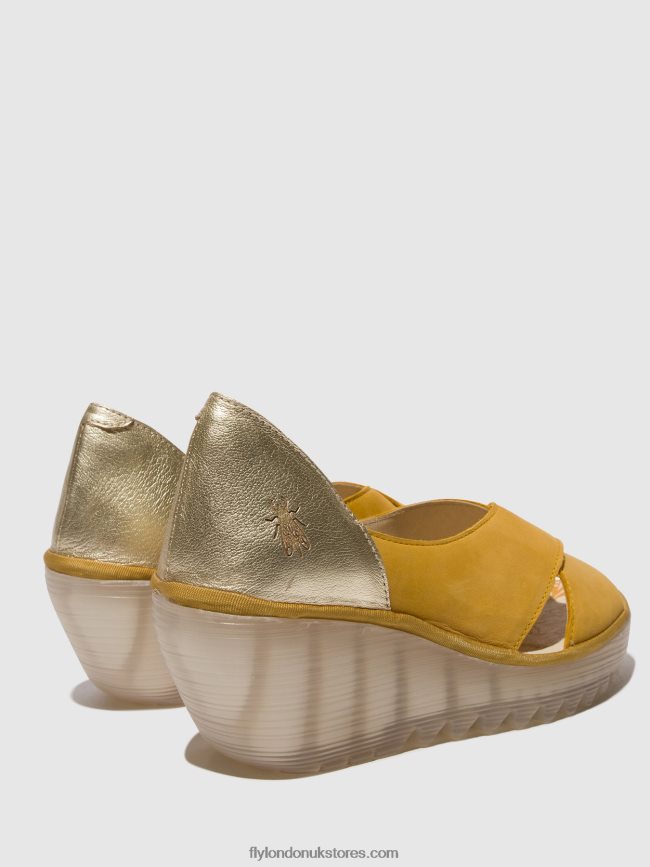 Crossover Sandals YOMA307 Women Fly London 4V24RT490 BUMBLEBEE/GOLD