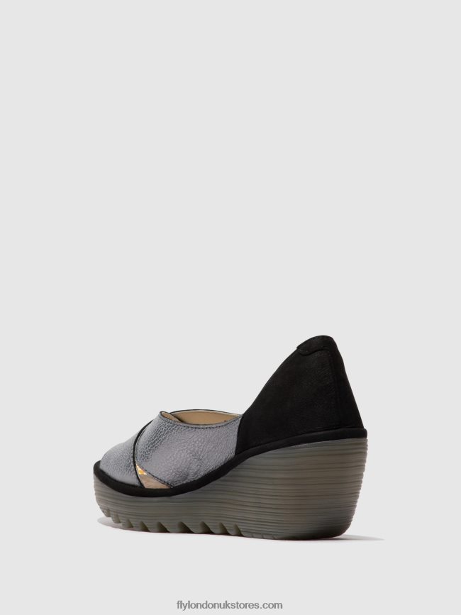 Crossover Sandals YOMA307 Women Fly London 4V24RT560 GREY/BLACK