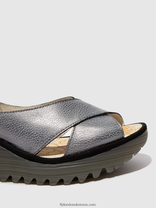Crossover Sandals YOMA307 Women Fly London 4V24RT560 GREY/BLACK