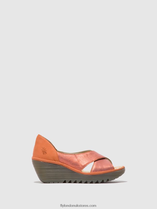 Crossover Sandals YOMA307 Women Fly London 4V24RT564 SALMON/PEACH