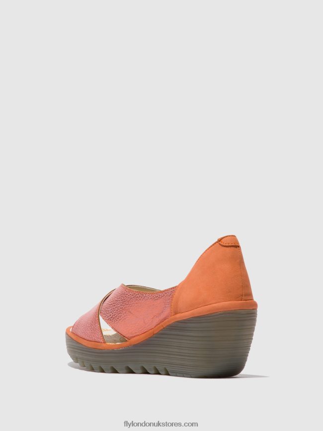 Crossover Sandals YOMA307 Women Fly London 4V24RT564 SALMON/PEACH
