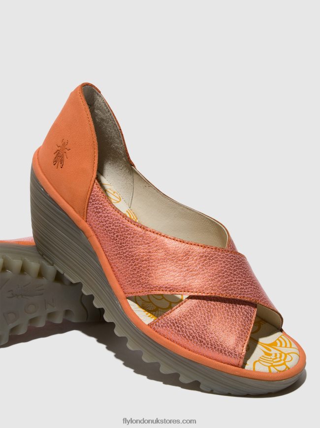 Crossover Sandals YOMA307 Women Fly London 4V24RT564 SALMON/PEACH