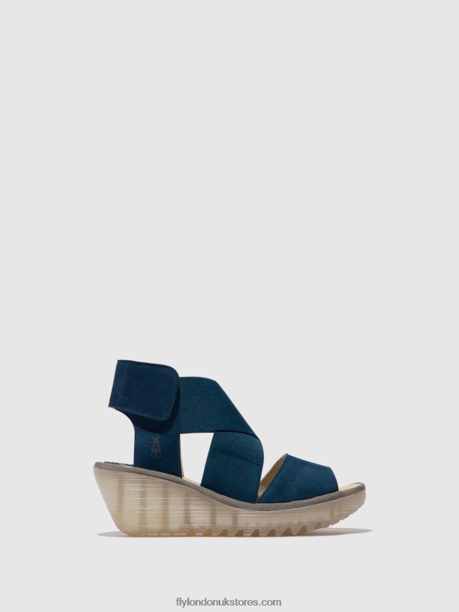 Crossover Sandals YUBA385 Women Fly London 4V24RT485 BLUE