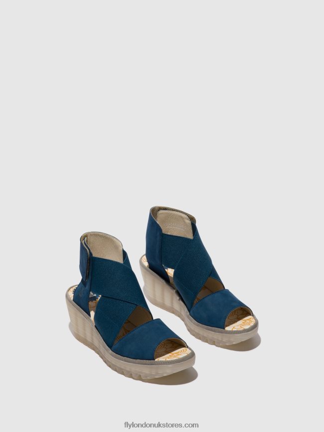 Crossover Sandals YUBA385 Women Fly London 4V24RT485 BLUE