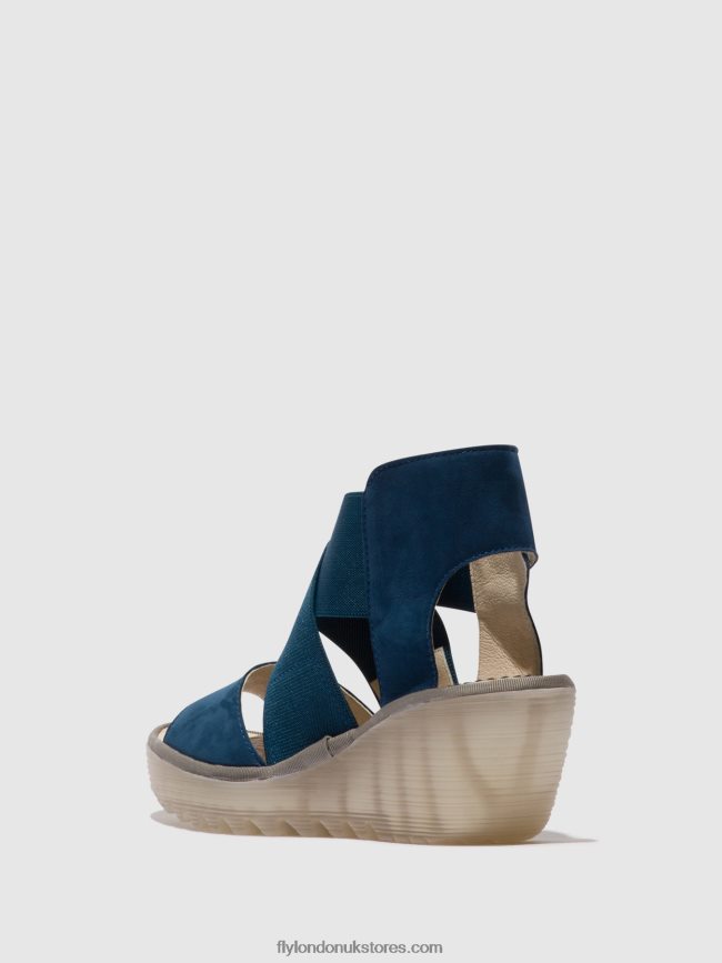 Crossover Sandals YUBA385 Women Fly London 4V24RT485 BLUE