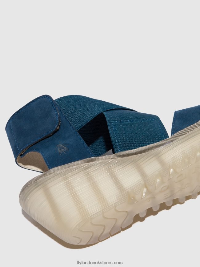 Crossover Sandals YUBA385 Women Fly London 4V24RT485 BLUE