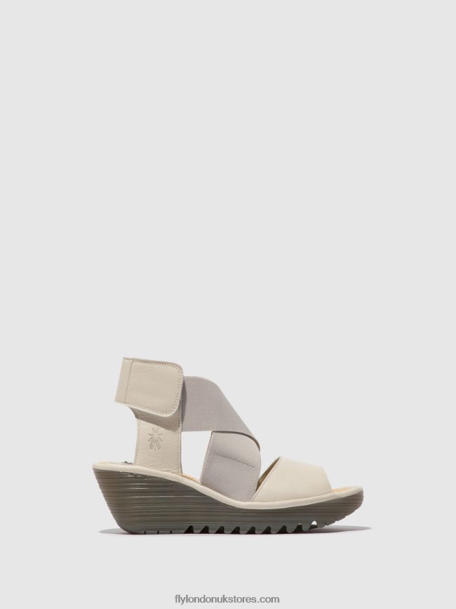Crossover Sandals YUBA385 Women Fly London 4V24RT558 OFFWHITE