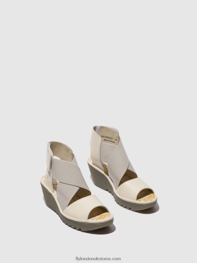 Crossover Sandals YUBA385 Women Fly London 4V24RT558 OFFWHITE