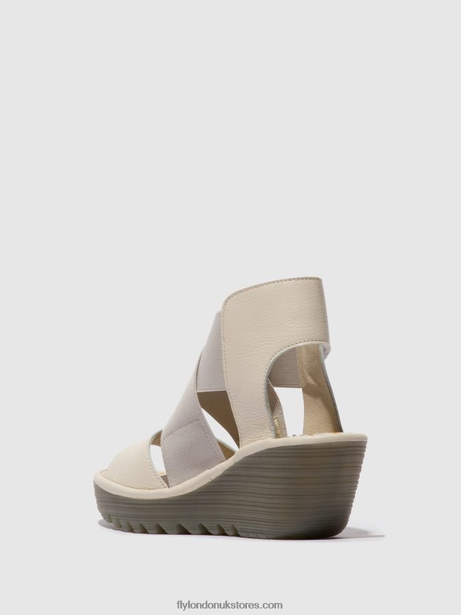 Crossover Sandals YUBA385 Women Fly London 4V24RT558 OFFWHITE