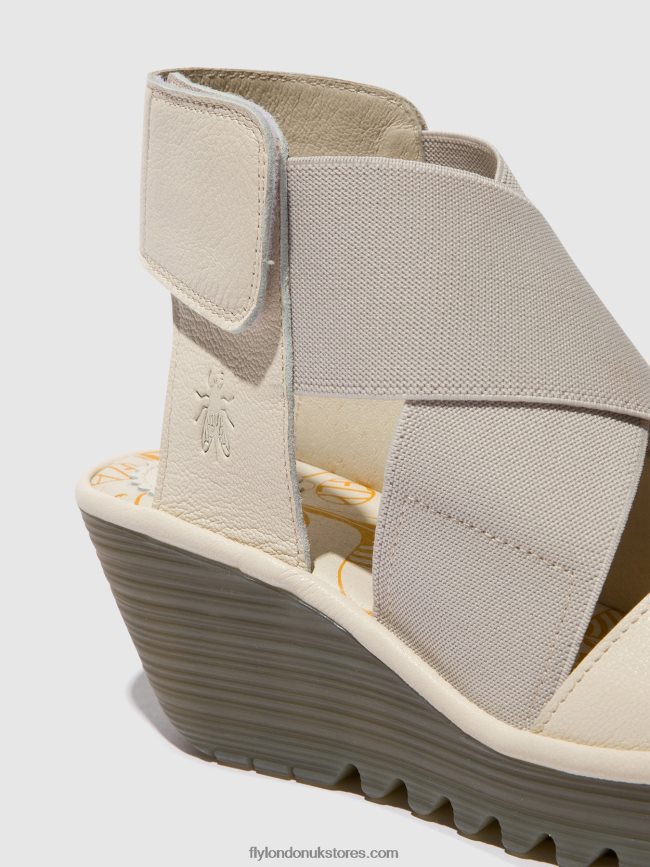Crossover Sandals YUBA385 Women Fly London 4V24RT558 OFFWHITE