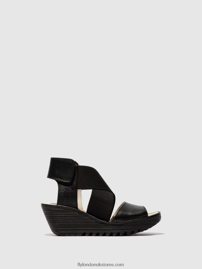 Crossover Sandals YUBA385 Women Fly London 4V24RT561 BLACK