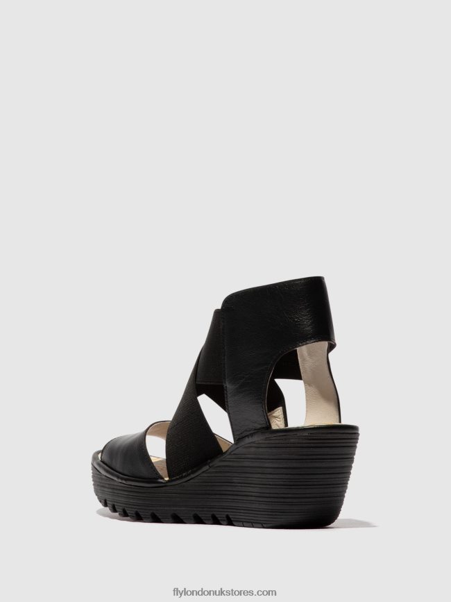Crossover Sandals YUBA385 Women Fly London 4V24RT561 BLACK