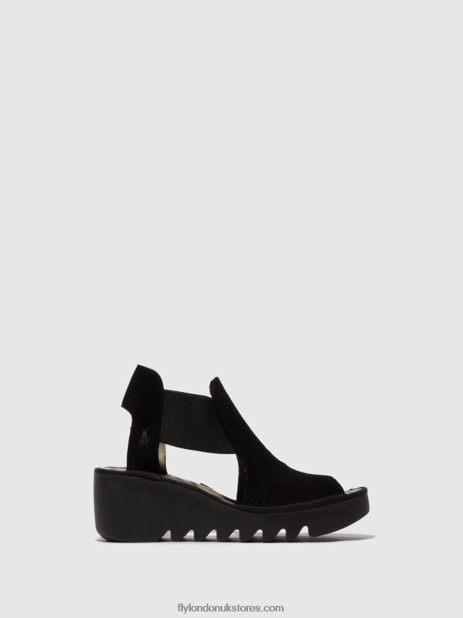 Elasticated Sandals BIGA412 Women Fly London 4V24RT478 BLACK