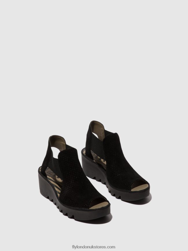 Elasticated Sandals BIGA412 Women Fly London 4V24RT478 BLACK