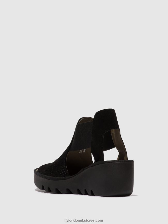 Elasticated Sandals BIGA412 Women Fly London 4V24RT478 BLACK