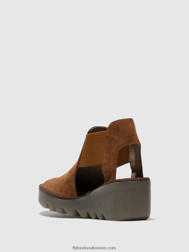 Elasticated Sandals BIGA412 Women Fly London 4V24RT479 COGNAC