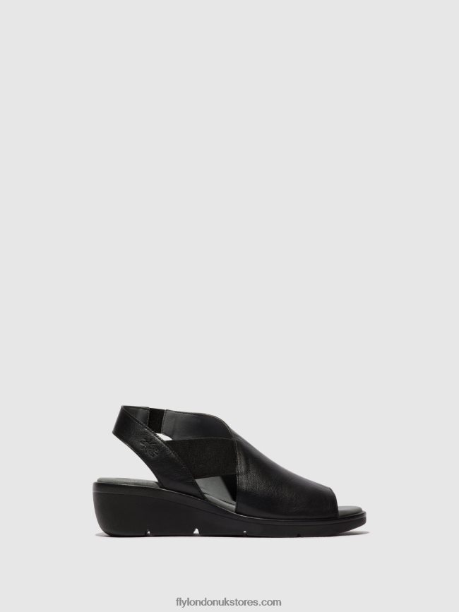 Elasticated Sandals NILY940 Women Fly London 4V24RT482 BLACK