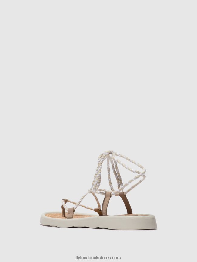 Lace-up Sandals TACE874 Women Fly London 4V24RT552 CONCRETE(OFFWHITE)