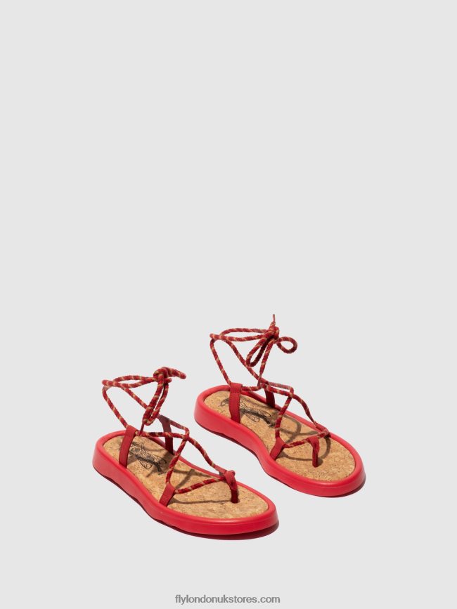 Lace-up Sandals TACE874 Women Fly London 4V24RT553 LIPSTICK RED